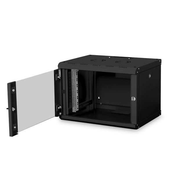 DIGITUS Rack Unique 19" 7U 420x600x450mm üvegajtós fekete fali rack szekrény