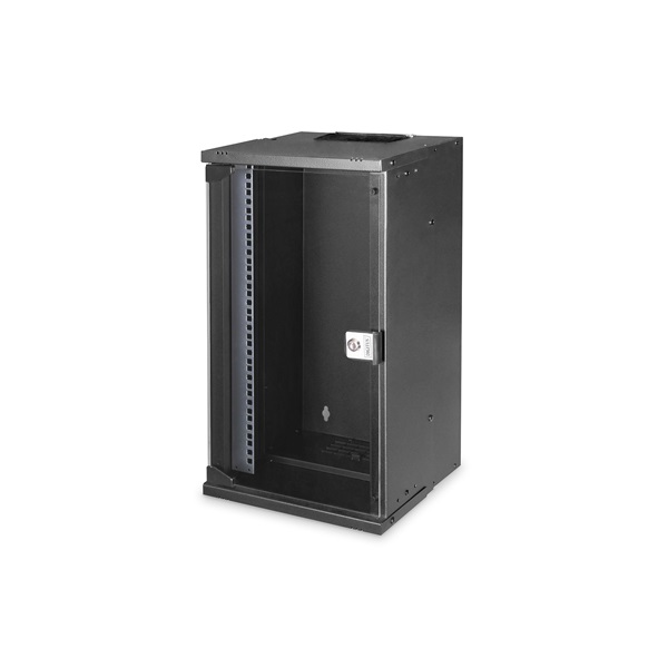 DIGITUS SOHO PRO 10" 12U 595x315x300mm üvegajtós fekete fali rack szekrény