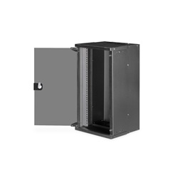 DIGITUS SOHO PRO 10" 12U 595x315x300mm üvegajtós fekete fali rack szekrény