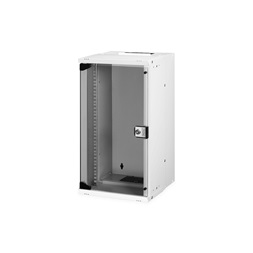 DIGITUS SOHO PRO 10" 12U 595x315x300mm üvegajtós szürke fali rack szekrény