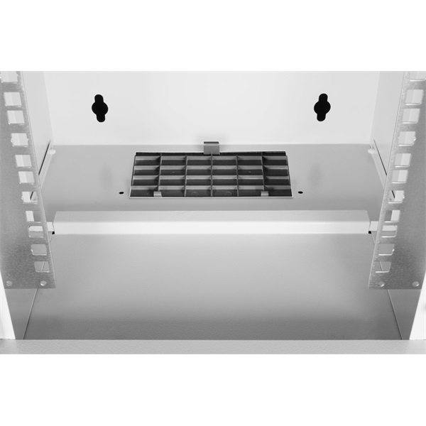 DIGITUS SOHO PRO 10" 12U 595x315x300mm üvegajtós szürke fali rack szekrény