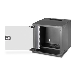 DIGITUS SOHO PRO 10" 6U 325x315 x300mm üvegajtós fekete fali rack szekrény