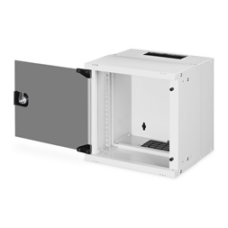 DIGITUS SOHO PRO 10" 6U 325x315x300mm üvegajtós szürke fali rack szekrény