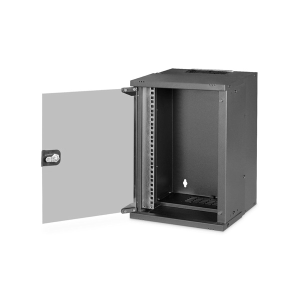 DIGITUS SOHO PRO 10" 9U 254x315x300mm üvegajtós fekete fali rack szekrény