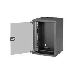 DIGITUS SOHO PRO 10" 9U 254x315x300mm üvegajtós fekete fali rack szekrény