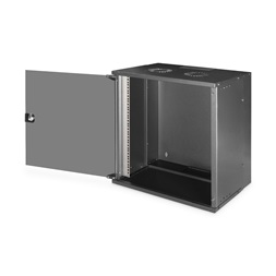 DIGITUS SOHO PRO 19" 12U 595x540x400mm üvegajtós fekete fali rack szekrény