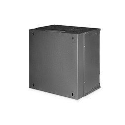 DIGITUS SOHO PRO 19" 12U 595x540x400mm üvegajtós fekete fali rack szekrény