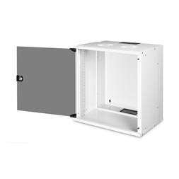 DIGITUS SOHO PRO 19" 12U 595x540x400mm üvegajtós szürke fali rack szekrény