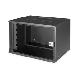 DIGITUS SOHO PRO 19" 7U 370x540x400mm üvegajtós fekete fali rack szekrény