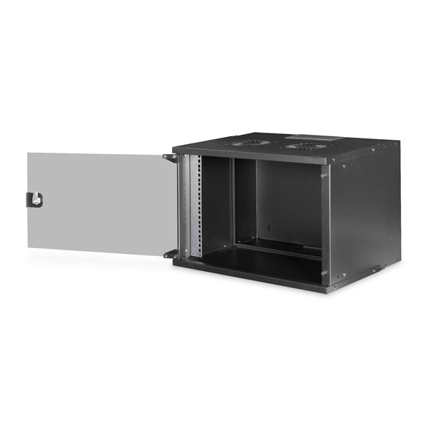 DIGITUS SOHO PRO 19" 7U 370x540x400mm üvegajtós fekete fali rack szekrény