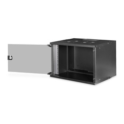 DIGITUS SOHO PRO 19" 7U 370x540x400mm üvegajtós fekete fali rack szekrény