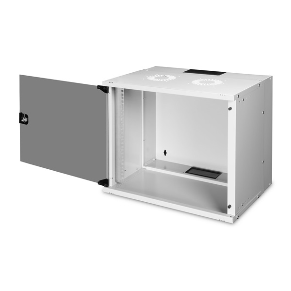 DIGITUS SOHO PRO 19" 9U 460x540x400mm üvegajtós szürke fali rack szekrény