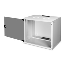 DIGITUS SOHO PRO 19" 9U 460x540x400mm üvegajtós szürke fali rack szekrény