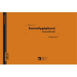 D.GEPJ.31 100 lapos tömb A4 fekvő "Személygépkocsi menetlevél" nyomtatvány