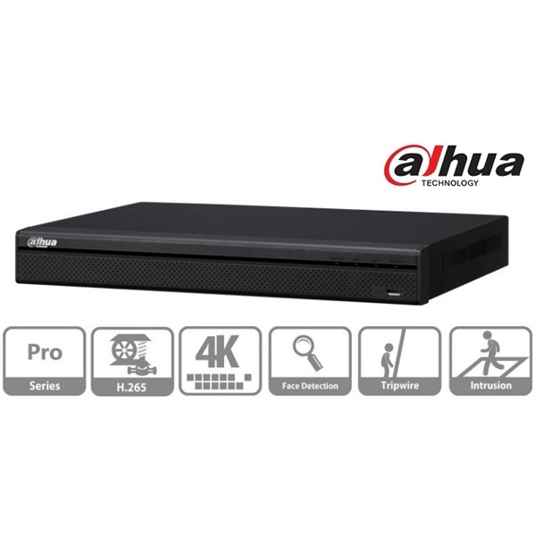 Dahua NVR5232-4KS2 32 csatorna/H265/320Mbps rögzítés/2x Sata hálózati rögzítő(NVR)