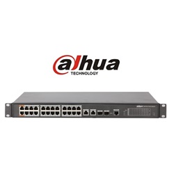 Dahua PFS4226-24ET-360 24x 10/100(HighPoE(1,2)/PoE/PoE+ 360W)+2x gigabit/SFP combo uplink menedzselhető PoE switch