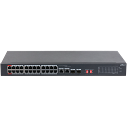 Dahua S3226-24ET-240 24x 10/100 (PoE 240W)+2x 100/1000 Uplink/SFP combo Uplink PoE switch