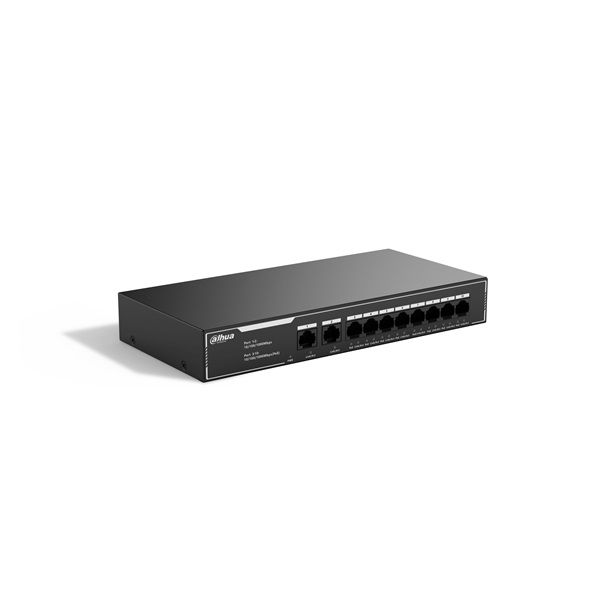 Dahua SG1010LP 8x1 Gbps PoE + 2x1 Gbps uplink/65W/nem menedzselhető PoE Switch