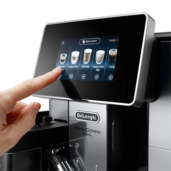 DeLonghi ECAM610.55.SB Primadonna Soul fekete-ezüst tejhabosítóval automata kávéfőző