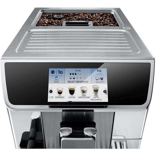 DeLonghi ECAM 650.75.MS PrimaDonna Elite ezüst tejhabosítóval automata kávéfőző