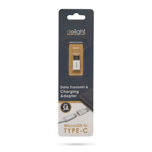 Delight 55448C MicroUSB USB Type-C fehér adapter