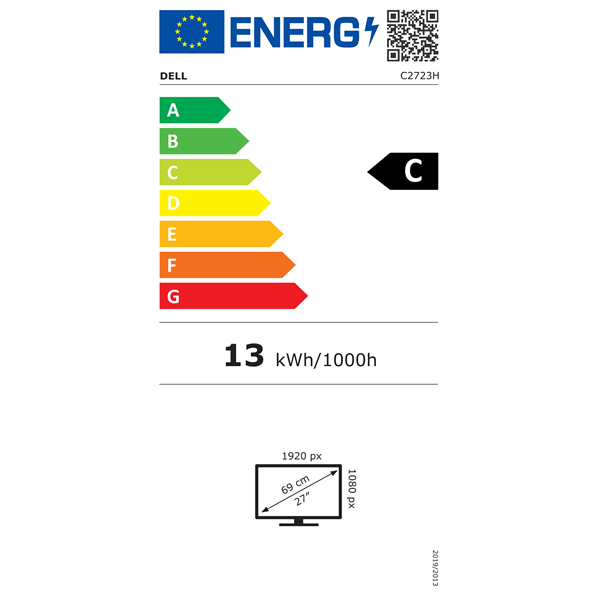 Dell 27" C2723H FHD IPS HDMI/DP fekete LCD monitor