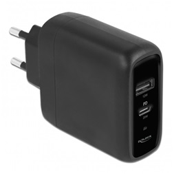 Delock 41455 USB-C PD 3.0 + USB-A 20W+12W hálózati töltő