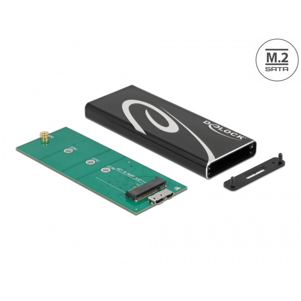 Delock 42007 SuperSpeed USB3.2 Micro-B - M.2 SSD külső ház