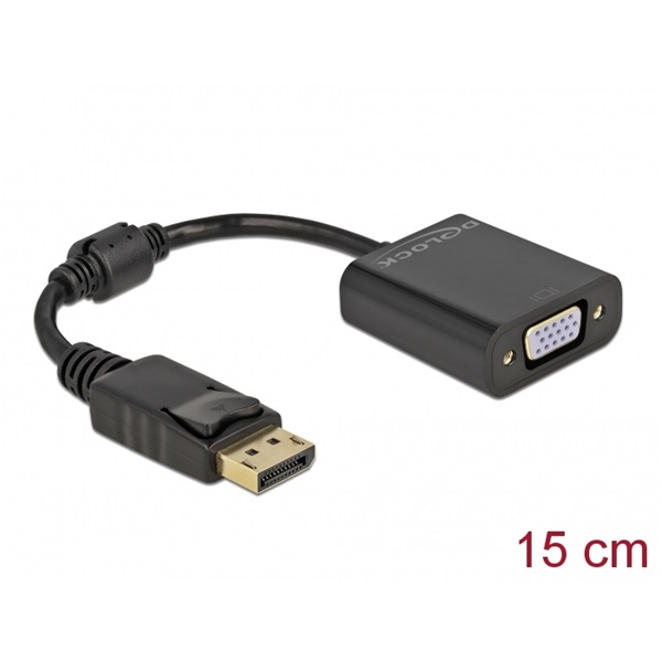 Delock 61006 DisplayPort 1.2 apa - VGA anya passzív fekete adapter