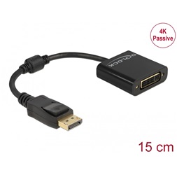 Delock 61023 DisplayPort 1.2 apa - DVI 4K anya passzív fekete adapter