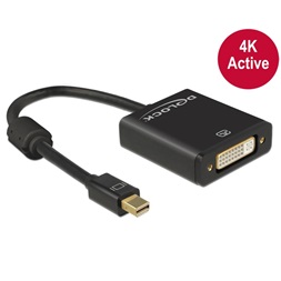 Delock 62603 mini Displayport 1.2- apa > DVI-anya 4K aktív fekete adapter