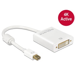 Delock 62604  mini Displayport 1.2 dugó > DVI hüvely 4K aktív fehér adapter