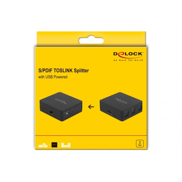 Delock 63397 S/PDIF TOSLINK 1 bemenet/3 kimenet splitter