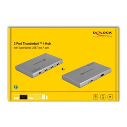 Delock 64157 3 portos Thunderbolt4 8K + 1x USB-A 3.2 HUB