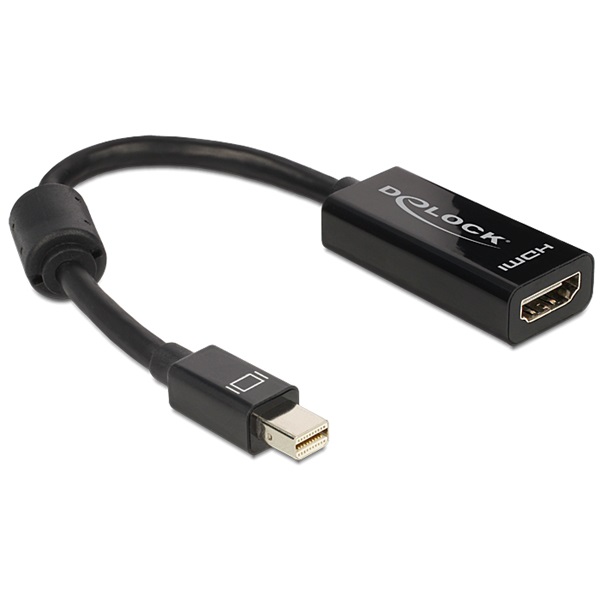 Delock 65099 fekete adapter mini displayport apa > HDMI pin anya