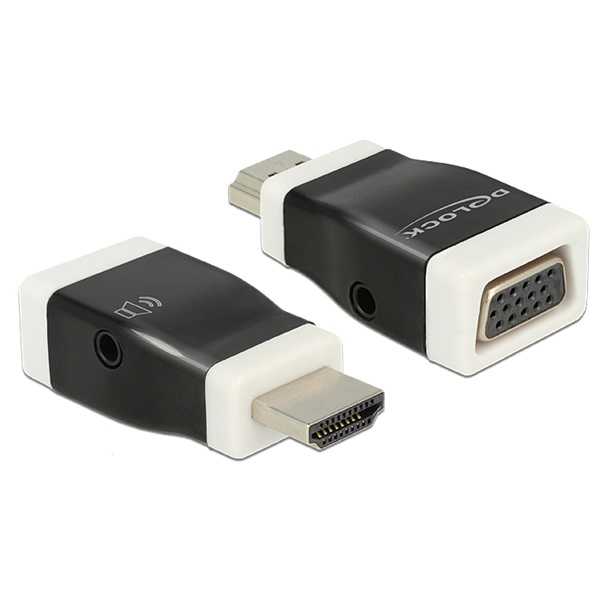 Delock 65586  HDMI-A dugó > VGA hüvely audióval adapter