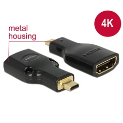 Delock 65664 High Speed HDMI Ethernettel micro-D apa > HDMI-A anya 4K adapter