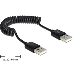 Delock 83239 USB 2.0-A apa / apa tekercselt kábel