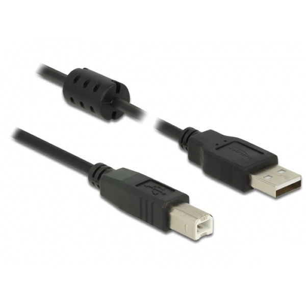 Delock 84898 USB 2.0-A > USB-B apa/apa 3m fekete kábel