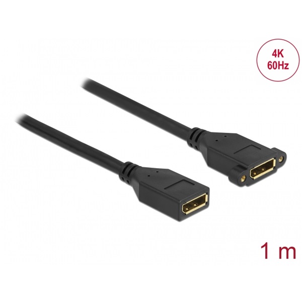 Delock 87100 1m DisplayPort 1.2 4K 60Hz anya - rögzíthető anya kábel