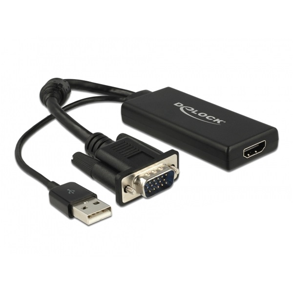 Delock 62668 VGA–HDMI audiójel átjátszós adapter