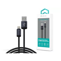 Devia ST108035 Gracious v2 12W USB/Lightning 1m -es fekete adat-és töltőkábel