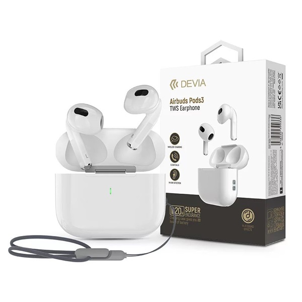 Devia ST399121 Airbuds Pods3 True Wireless Bluetooth fehér fülhallgató