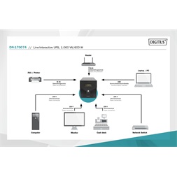 Digitus DN-170074 1000VA LCD szünetmentes tápegység