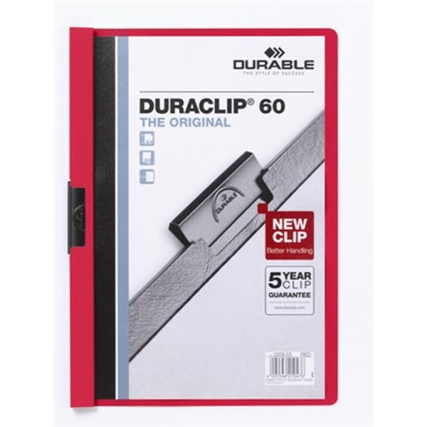 Durable Duraclip A4 60lapos piros clip-mappa