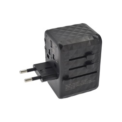 Dviced DV240001 65W UK, EU, USA, Ausztrália GaN fekete utazó adapter