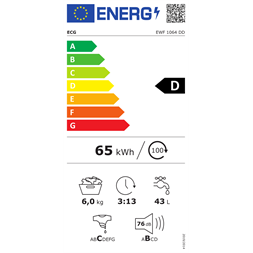 ECG EWF 1064 DD elöltöltős mosógép