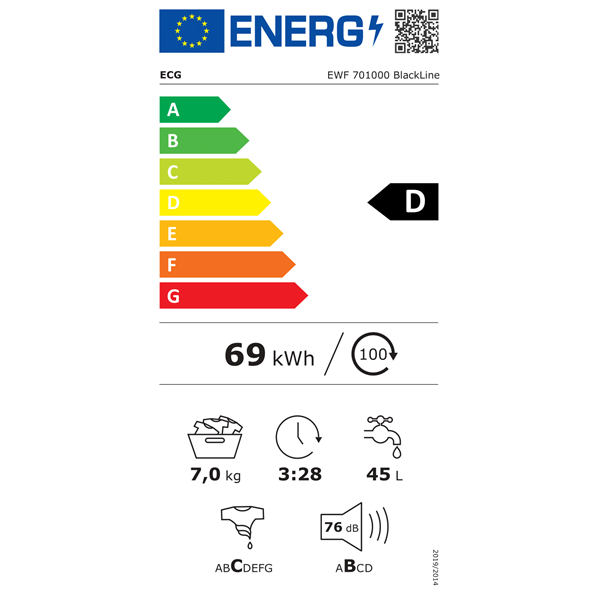 ECG EWF 701000 BlackLine mosógép