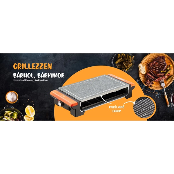 ETA Vital 116290000 fekete-fa asztali elektromos grill