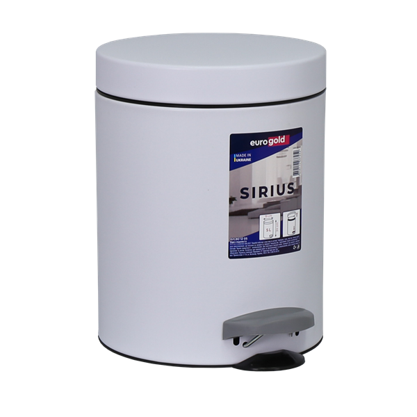 EUROGOLD SIRIUS 5l 19x24cm fehér pedálos szemetes